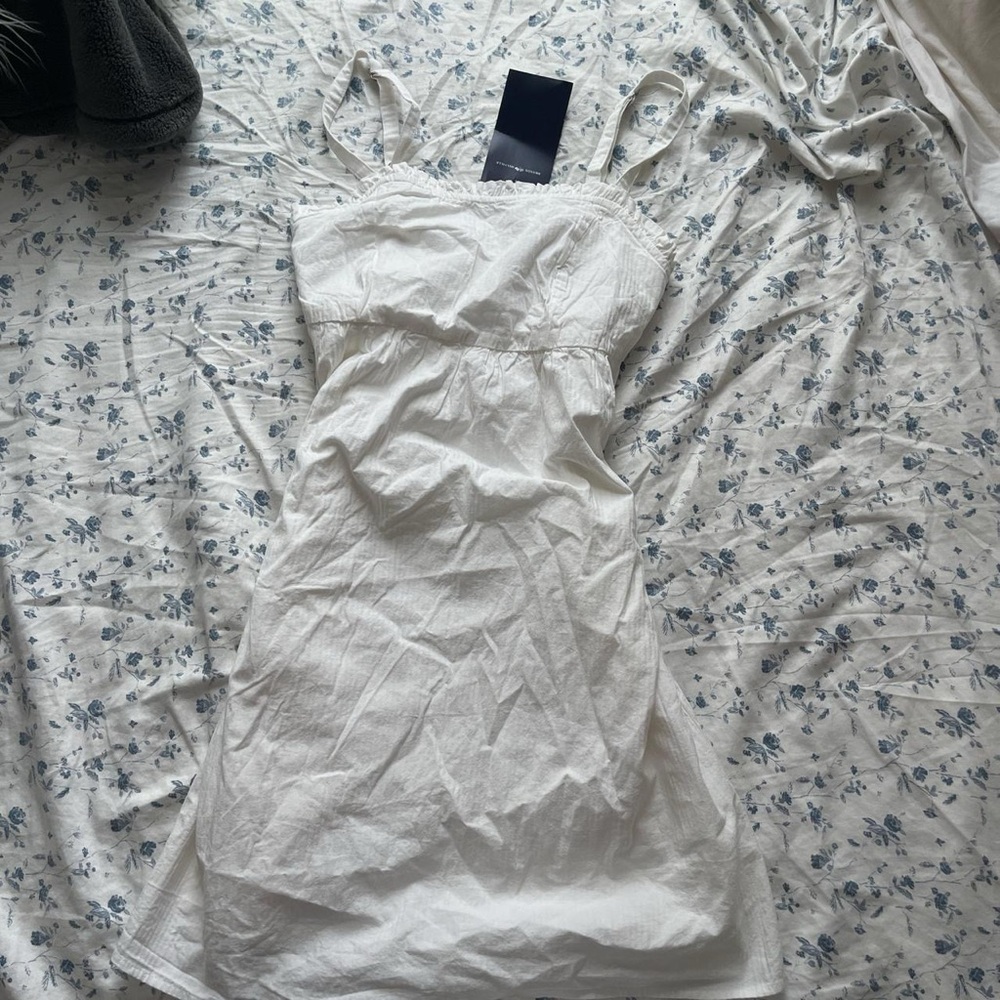 Brandy Melville Cream Ruched Dress
